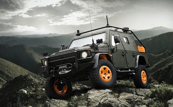 Aznom and Romeo Ferraristuned Land Rover Defender lightly modded with a